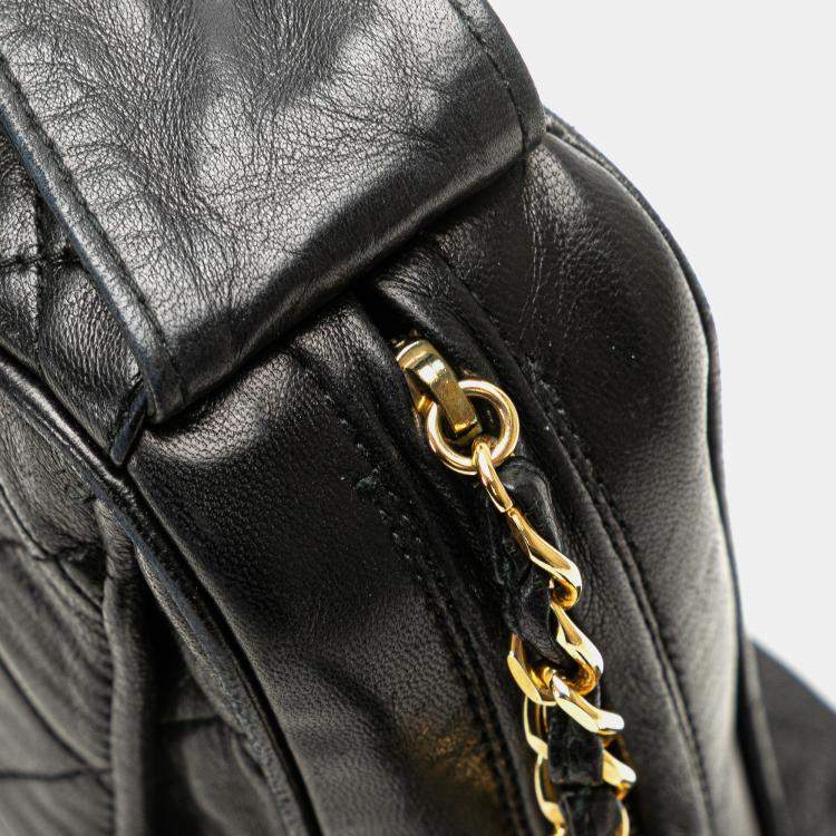 Pre Owned Chanel Black Mini CC Diamond Quilted Lambskin Tassel Camera Bag