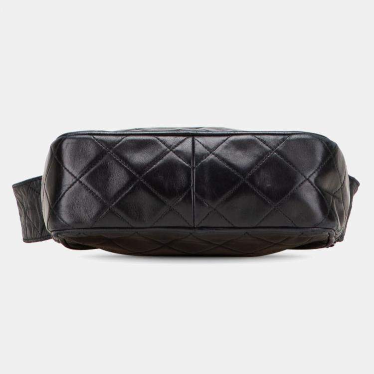 Pre Owned Chanel Black Mini CC Diamond Quilted Lambskin Tassel Camera Bag