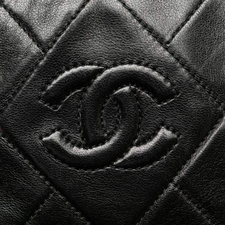 Pre Owned Chanel Black Mini CC Diamond Quilted Lambskin Tassel Camera Bag