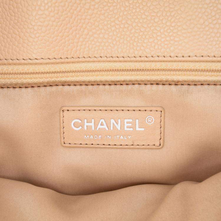 Pre Owned Chanel Beige Caviar Grand Shopping Tote