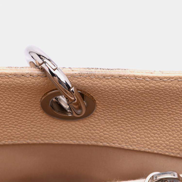 Pre Owned Chanel Beige Caviar Grand Shopping Tote