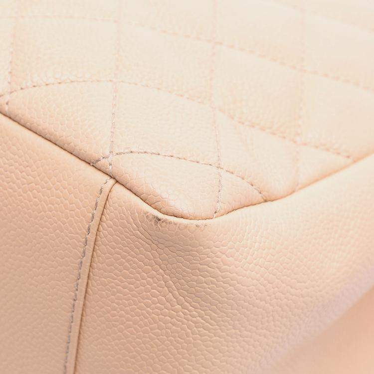 Pre Owned Chanel Beige Caviar Grand Shopping Tote