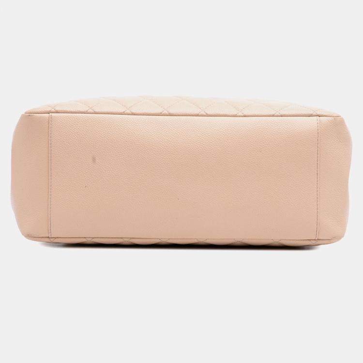Pre Owned Chanel Beige Caviar Grand Shopping Tote
