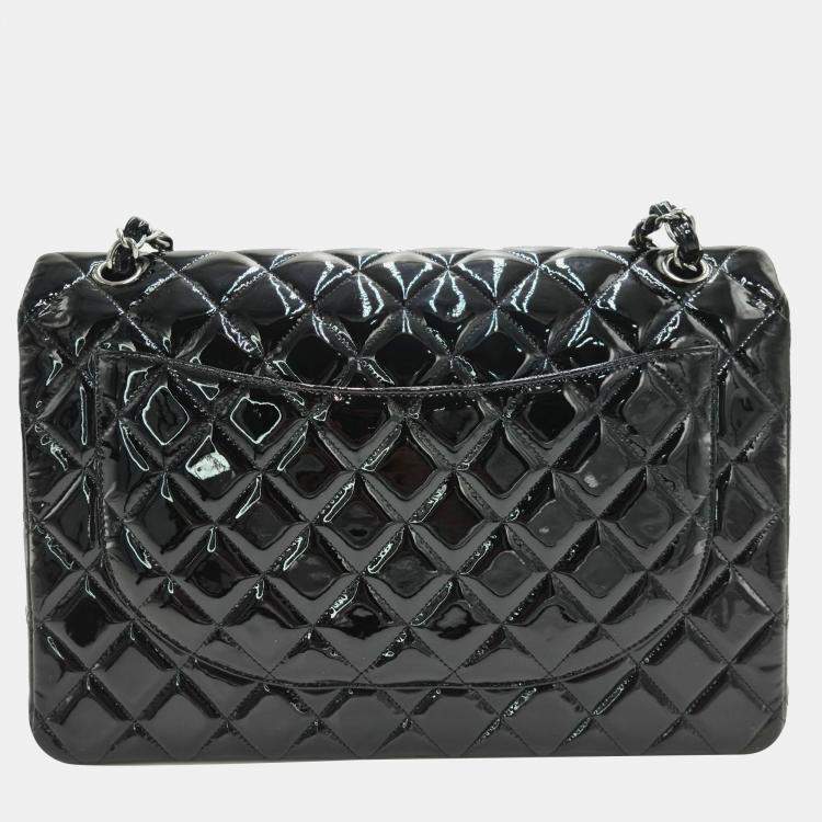 Pre Owned Chanel Classic Maxi Quilted Patent Leather Flap Bag