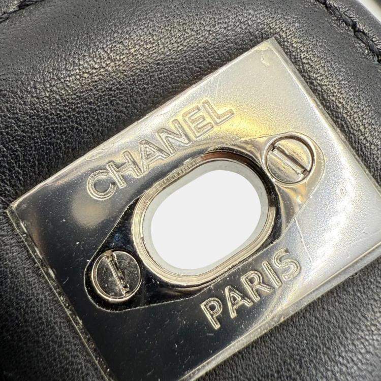 Pre Owned Chanel Black Quilted Calfskin Chevron Urban Spirit Backpack Bag