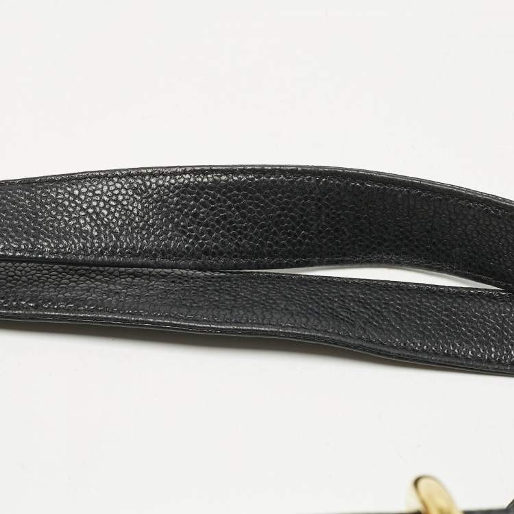 Pre Owned Chanel Black Quilted Caviar Leather GST Shopper Tote