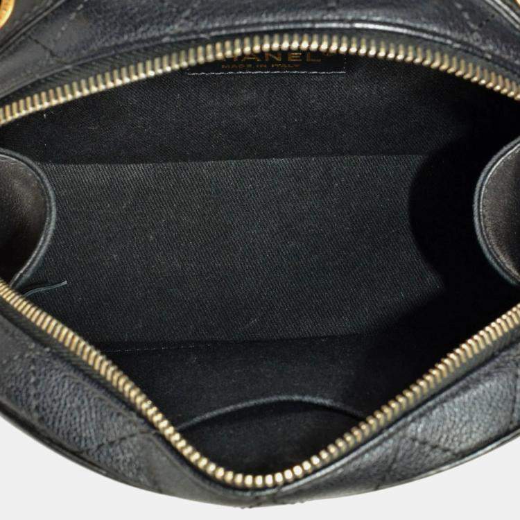 Pre Owned Chanel Vanity Black Lambskin Shoulder Bag