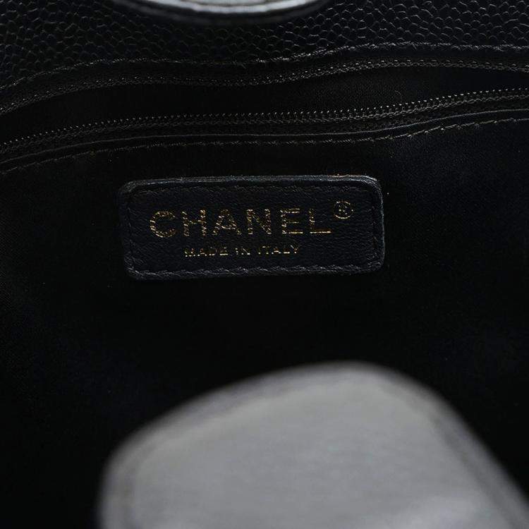 Pre Owned Chanel PST Black Leather Tote Bag
