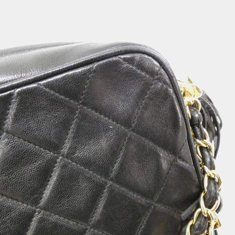 Pre Owned Chanel CC Tassel Black Lambskin Camera Bag