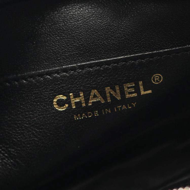 Pre Owned Chanel Chevron V-Stitch Black Calfskin Shoulder Bag