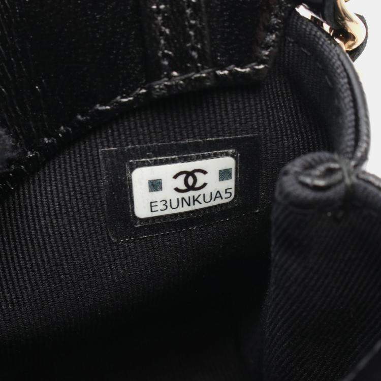 Pre Owned Chanel Micro 31 Black Leather Clutch Bag