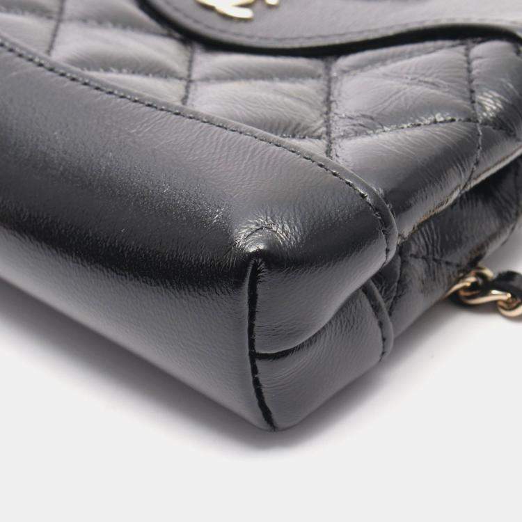 Pre Owned Chanel Micro 31 Black Leather Clutch Bag