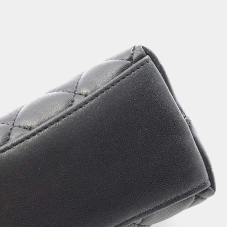 Pre Owned Chanel Matelasse Black Lambskin Crossbody Bag