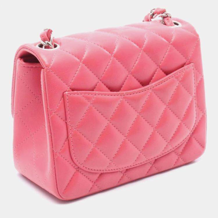 Pre Owned Chanel Flap Pink Leather Crossbody Bag