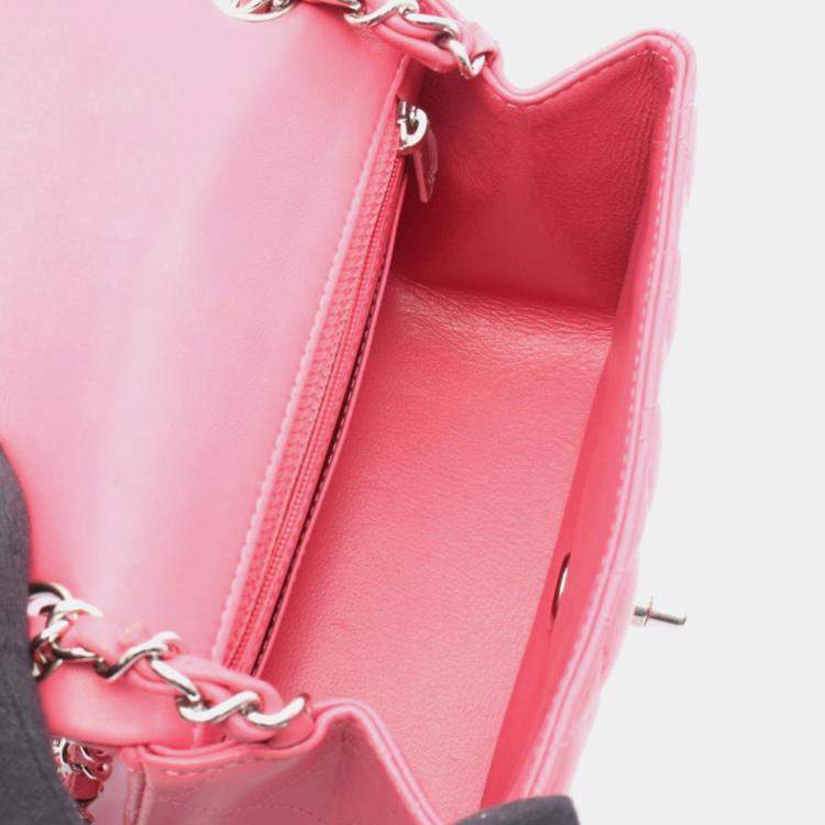 Pre Owned Chanel Flap Pink Leather Crossbody Bag
