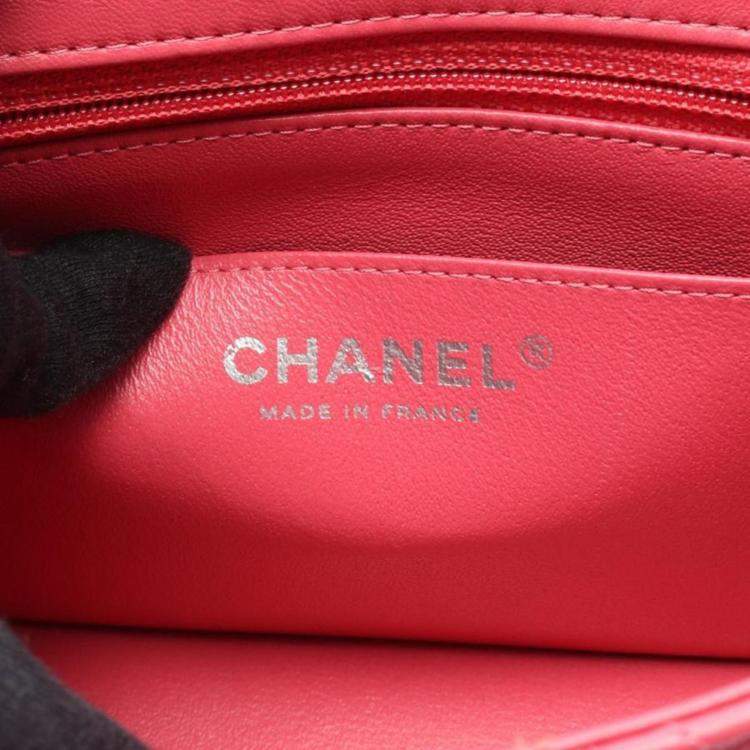 Pre Owned Chanel Flap Pink Leather Crossbody Bag