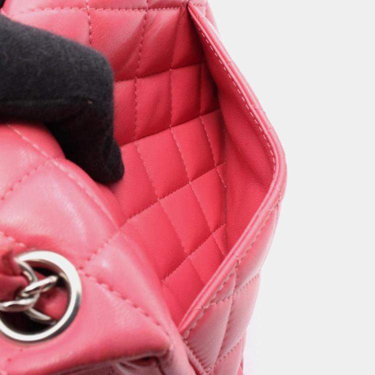 Pre Owned Chanel Flap Pink Leather Crossbody Bag
