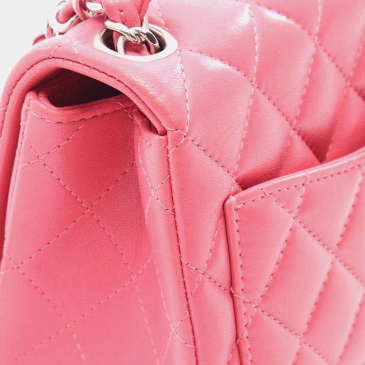Pre Owned Chanel Flap Pink Leather Crossbody Bag