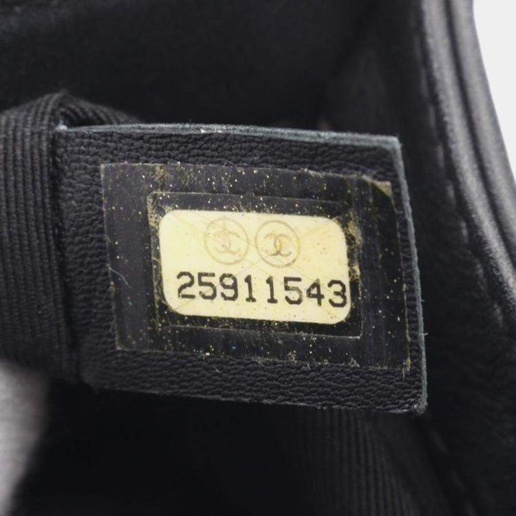 Pre Owned Chanel Boy Small Black Leather Chain Shoulder Bag