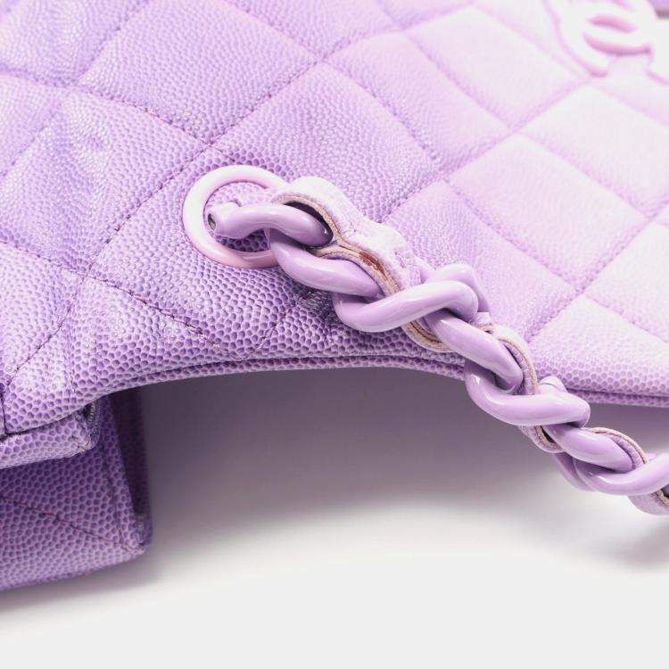 Pre Owned Chanel Matelasse Plastic Chain Shoulder Bag Crossbody Calfskin Purple
