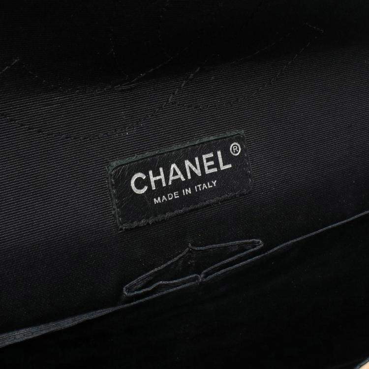 Pre Owned Chanel Brown Jumbo Classic Colorblock Lambskin Double Flap