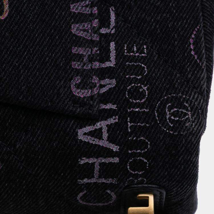 Pre Owned Chanel Grey Mini Rectangular Quilted Denim Mood Flap