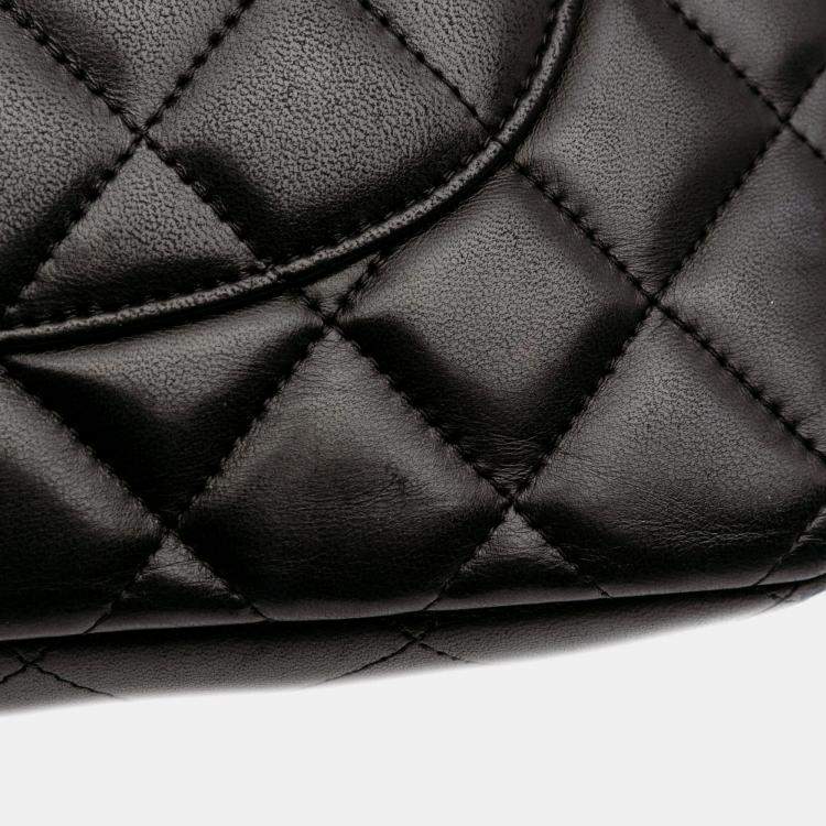 Pre Owned Chanel Black Jumbo Classic Lambskin Double Flap
