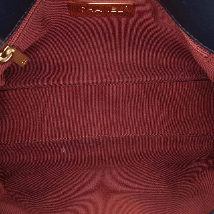 Pre Owned Chanel Black Small Quilted Lambskin Chain Link Flap
