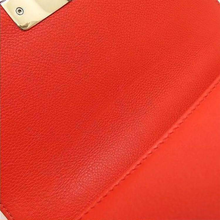 Pre Owned Chanel Click Orange Calf Leather Chain Shoulder Bag