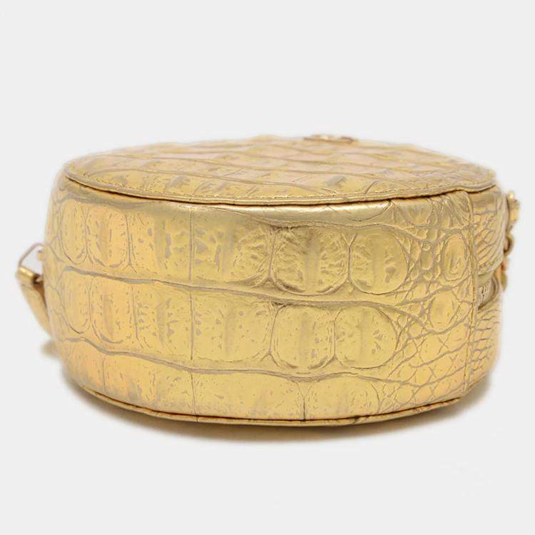 Pre Owned Chanel Round Gold Chain Shoulder Bag