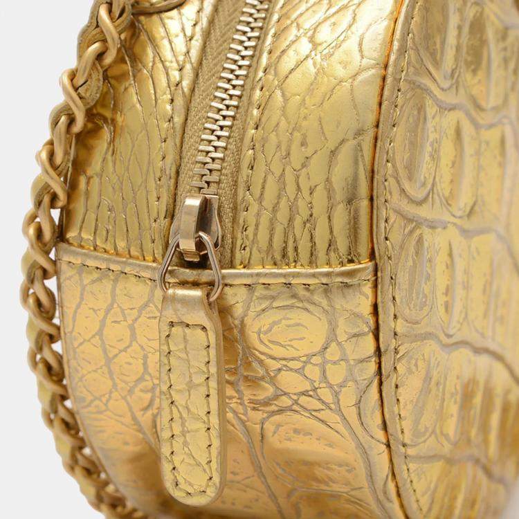 Pre Owned Chanel Round Gold Chain Shoulder Bag