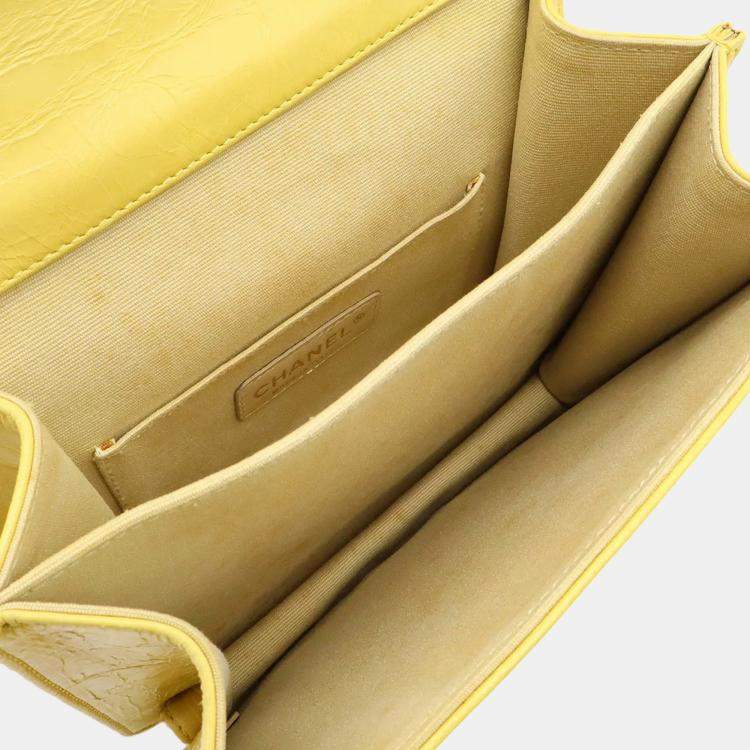 Pre Owned Chanel Rita Yellow Leather Chain Shoulder Bag