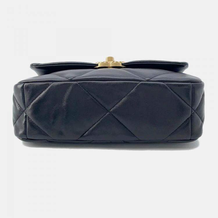 Pre Owned Chanel 19 Black Lambskin Shoulder Bag