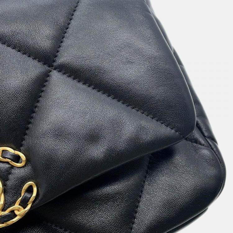 Pre Owned Chanel 19 Black Lambskin Shoulder Bag