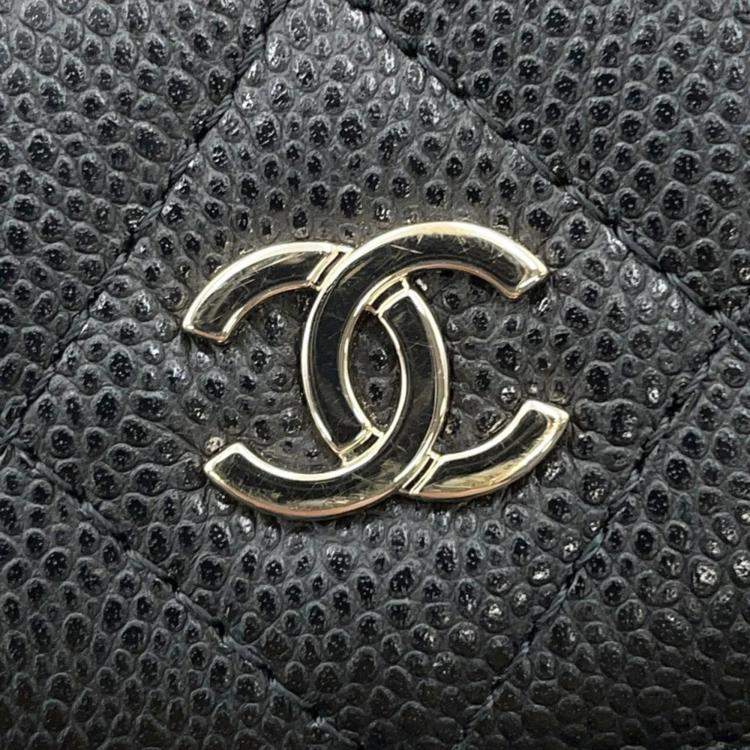 Pre Owned Chanel Matelasse Backpack Black Caviar Leather Size Mini