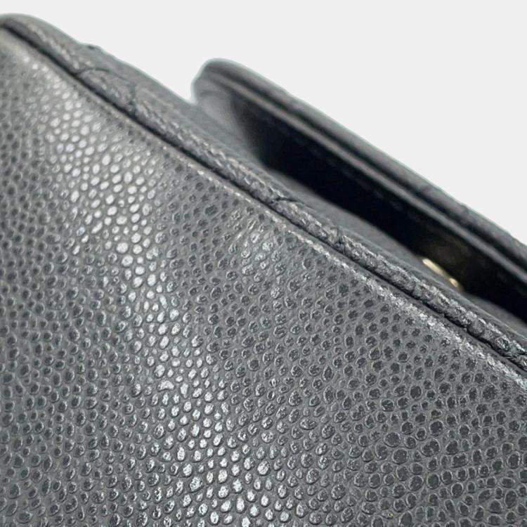 Pre Owned Chanel Matelasse Backpack Black Caviar Leather Size Mini