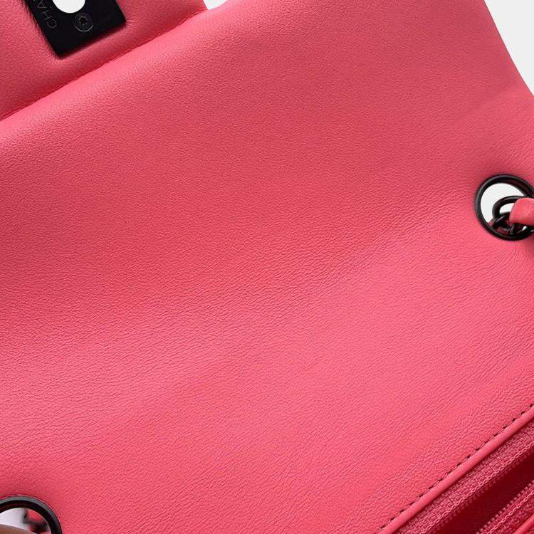 Pre Owned Chanel Single Flap Pink Lambskin Chain Shoulder Bag