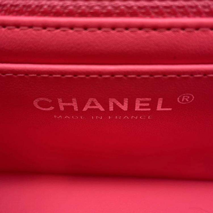 Pre Owned Chanel Single Flap Pink Lambskin Chain Shoulder Bag