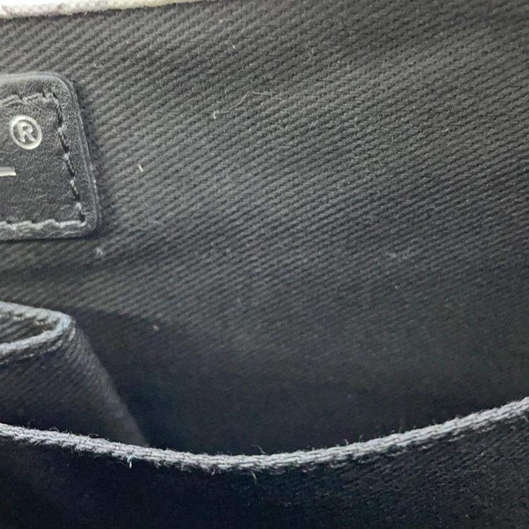 Pre Owned Chanel Airline Black White Canvas Plastic Chain Shoulder Bag