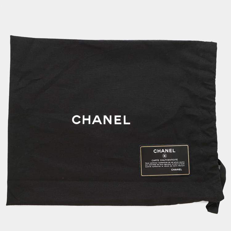 Pre Owned Chanel Airline Black White Canvas Plastic Chain Shoulder Bag