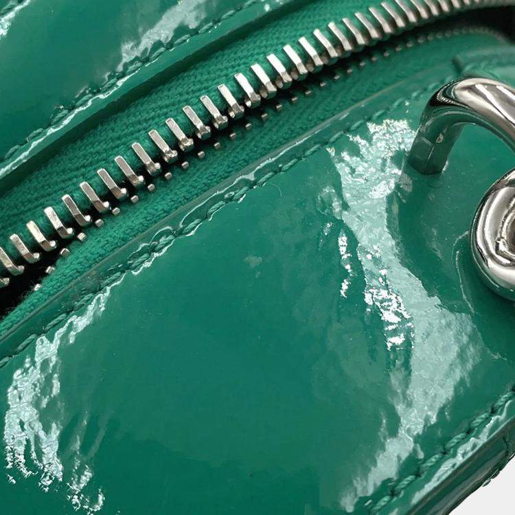 Pre Owned Chanel Round As Earth Green Patent Leather Shoulder Bag