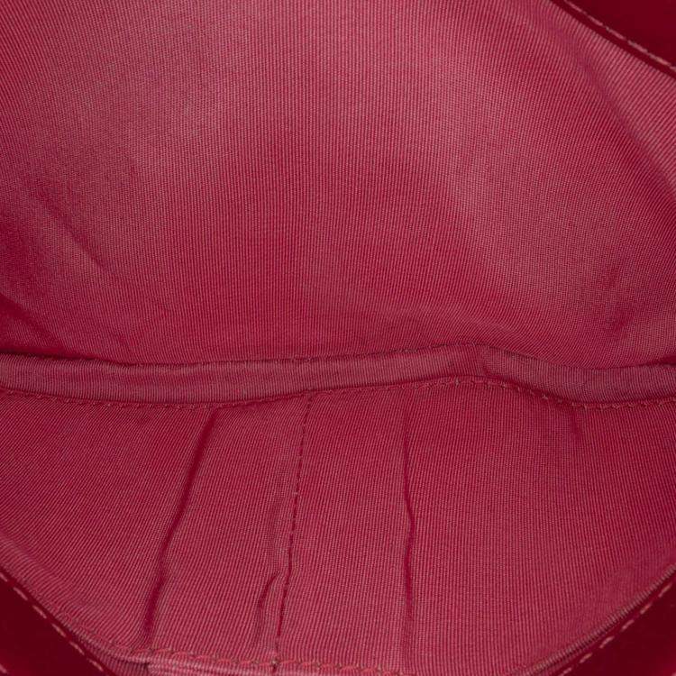 Pre Owned Chanel Red CC Lambskin and Tweed Flap Shoulder Bag