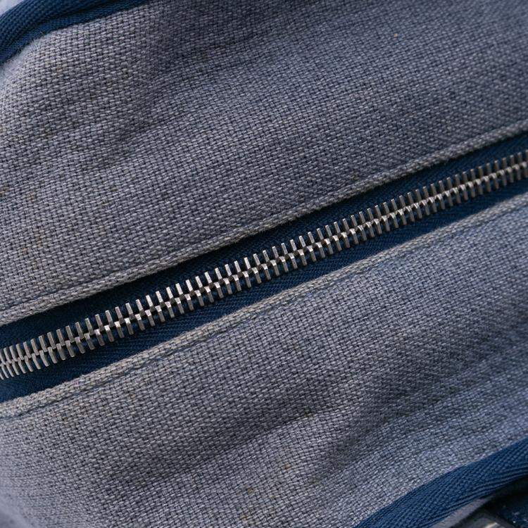 Pre Owned Chanel Blue Large Denim Deauville Bowling Bag
