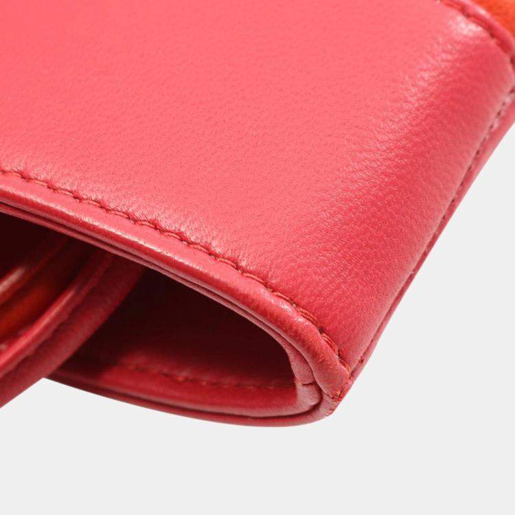 Pre Owned Chanel Orange/Red Large Quilted Lambskin 31 Shopping Bag