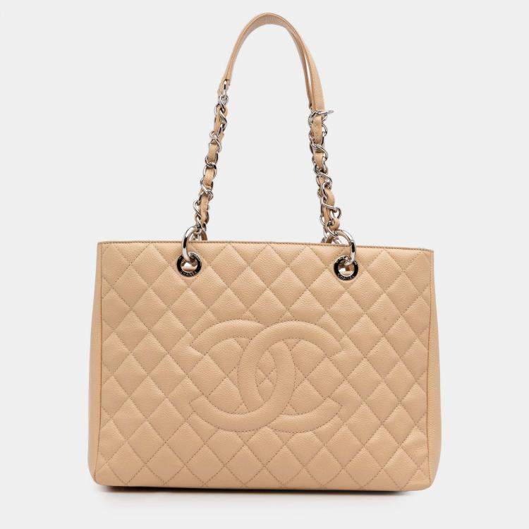 Pre Owned Chanel Brown Caviar Grand Shopping Tote