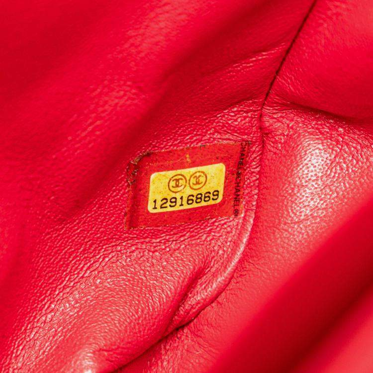 Pre Owned Chanel Red Jumbo Classic Caviar Single Flap