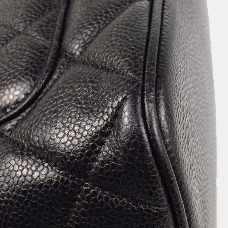 Pre Owned Chanel Black Calfskin Medallion Tote Handbag