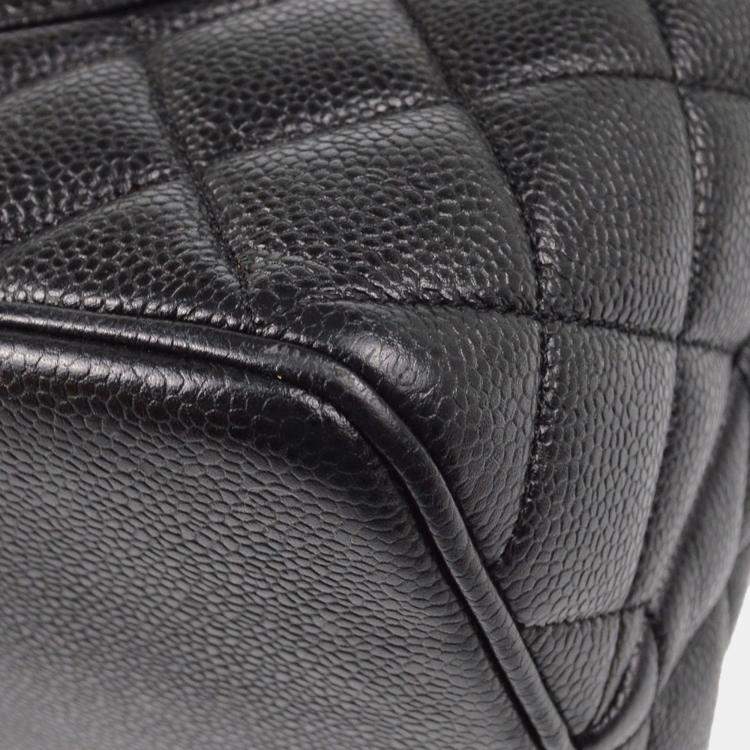 Pre Owned Chanel Black Calfskin Medallion Tote Handbag