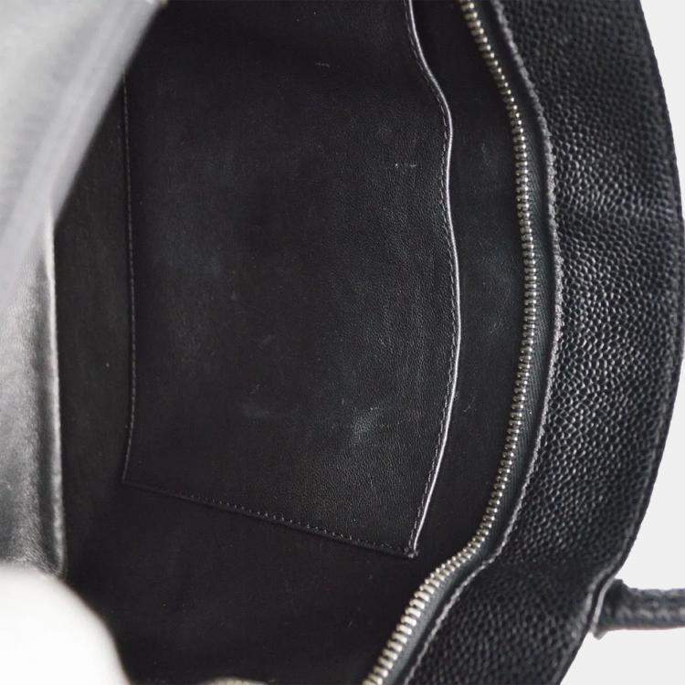 Pre Owned Chanel Black Calfskin Medallion Tote Handbag