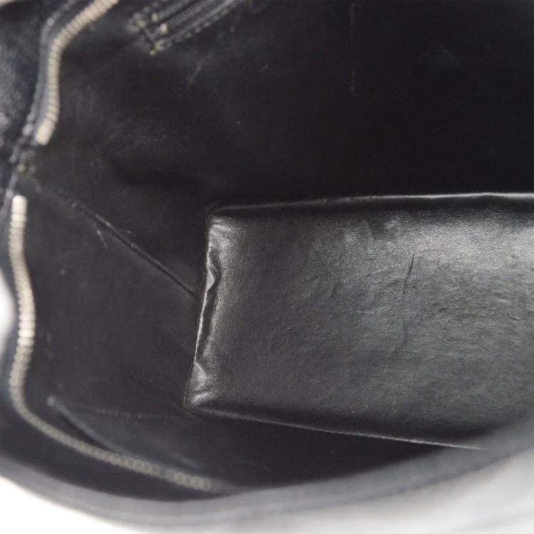 Pre Owned Chanel Black Calfskin Medallion Tote Handbag